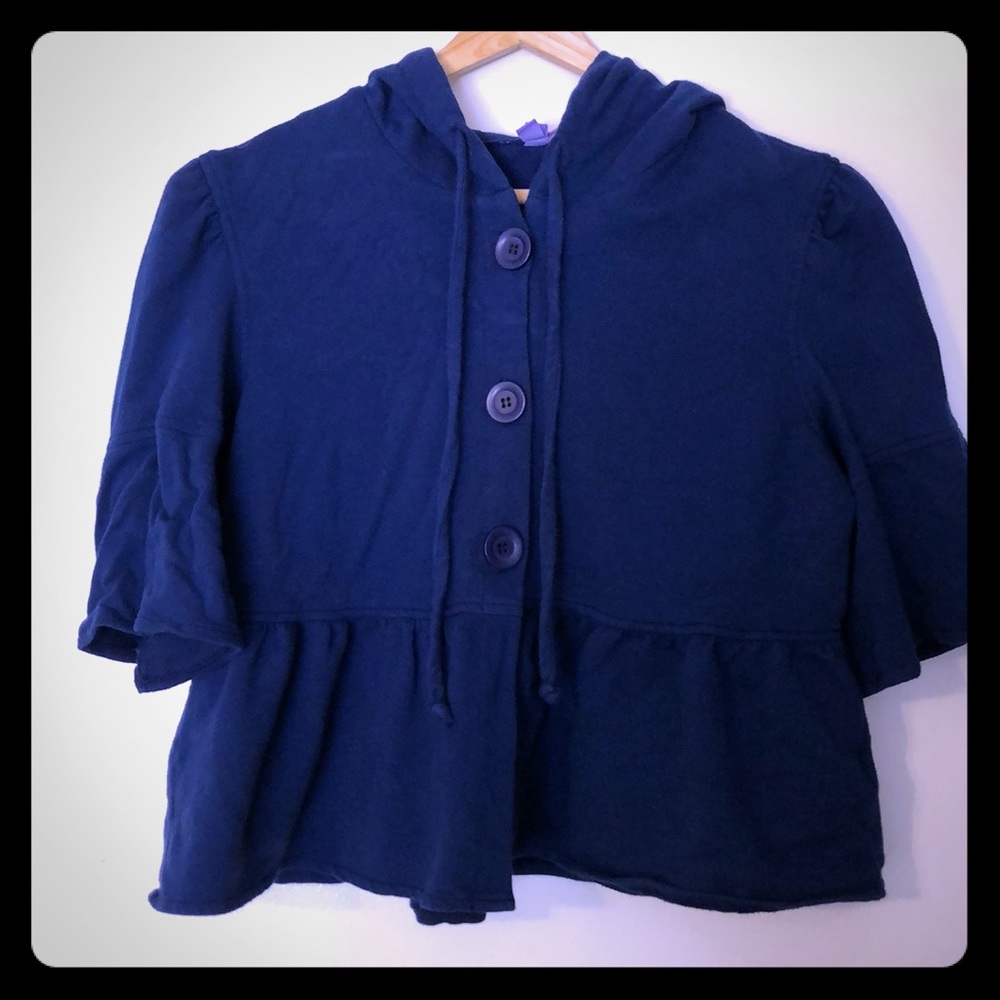 LF/Emma & Sam short blue hoodie, size junior Med